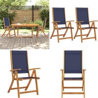 Vidaxl - Gartenstühle 2 Stk. Klappbar Massivholz Akazie und Textilene - Gartenstühle - Holz Gartenstühle - Akzidenzholzmöbel - Outdoor Möbel von VIDAXL