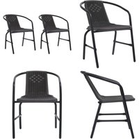 Vidaxl - Gartenstühle 2 Stk. Kunststoff Rattan-Optik und Stahl 110 kg - Gartensessel - Gartenmöbel - Outdoor Möbel - Balkonmöbel - Rattan Optik von VIDAXL