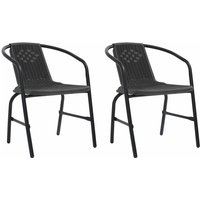 Vidaxl - Gartenstühle 2 Stk. Kunststoff Rattan-Optik und Stahl 110 kg von VIDAXL