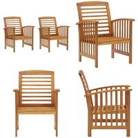 Vidaxl - Gartenstühle 2 Stk. Massivholz Akazie - Holz Gartenstühle - Gartenmöbel - Akaziengartenmöbel - Outdoor Furniture - Balkonmöbel - Home & von VIDAXL