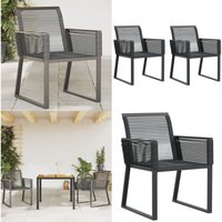 Vidaxl - Gartenstühle 2 Stk. Schwarz Poly Rattan - Gartenstühle - Outdoor Möbel - Balkonmöbel - Esszimmerset - Rattan Gartenmöbel - Home & Living von VIDAXL