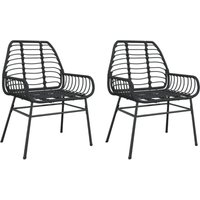 Vidaxl - Gartenstühle 2 Stk. Schwarz Poly Rattan Vidaxl - Gartenstühle 2 Stk. Schwarz Poly Rattan von VIDAXL