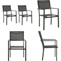 Gartenstühle 2 Stk. Textilene und Stahl Schwarz und Anthrazit - Gartensaßsessel - Gartenstuhl - Outdoor Möbel - Balkonmöbel - Terrassenmöbeln - Home Gartenstühle 2 Stk. Textilene und Stahl Schwarz und Anthrazit - Gartensaßsessel - Gartenstuhl - Outdoor Möbel - Balkonmöbel - Terrassenmöbeln - Home von VIDAXL
