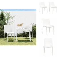 Gartenstühle 2 Stk. Weiß 50x46x80 cm Polypropylen - Gartensaßsessel - Gartenstuhl - Terrassentisch - Outdoor Möbel - Stapelbarer Stuhl Gartenstühle 2 Stk. Weiß 50x46x80 cm Polypropylen - Gartensaßsessel - Gartenstuhl - Terrassentisch - Outdoor Möbel - Stapelbarer Stuhl von VIDAXL