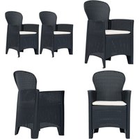 Vidaxl - Gartenstühle 2 Stk. mit Kissen Anthrazit Kunststoff Rattan-Optik - Gartensessel - Gartenmöbel - Outdoor Möbel - Kunststoffe Sessel - Rattan Vidaxl - Gartenstühle 2 Stk. mit Kissen Anthrazit Kunststoff Rattan-Optik - Gartensessel - Gartenmöbel - Outdoor Möbel - Kunststoffe Sessel - Rattan von VIDAXL