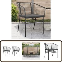Gartenstühle 2 Stk. mit Kissen Schwarz Poly Rattan - Gartenstühle - Polyethylen Outdoor Furniture - Gartenmöbel - Rattan Gartenmöbel - Balkonmöbel Gartenstühle 2 Stk. mit Kissen Schwarz Poly Rattan - Gartenstühle - Polyethylen Outdoor Furniture - Gartenmöbel - Rattan Gartenmöbel - Balkonmöbel von VIDAXL