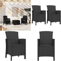 Vidaxl - Gartenstühle 2 Stk. mit Kissen pp Rattan Graphitgrau - Gartensessel - Gartenstühle - Rattan Optik - Outdoor Möbel - Gartenmöbel Set - Home & von VIDAXL