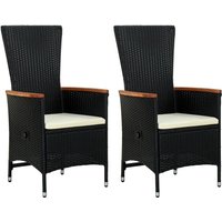 Gartenstühle 2 Stk. mit Polstern Poly Rattan Schwarz - Vidaxl von VIDAXL