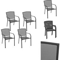 Vidaxl - Gartenstühle 4 Stk. Mesh-Design Anthrazit Stahl - Gartenstühle - Stapelbare Gartenstühle - Outdoor Möbel - Metall Gartenstühle - Anthrazit von VIDAXL