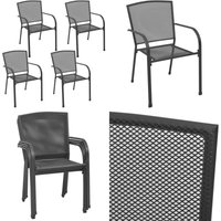 Vidaxl - Gartenstühle 4 Stk. Mesh-Design Anthrazit Stahl - Gartenstühle - Stapelbare Gartenstühle - Outdoor Möbel - Metall Gartenstühle - Anthrazit von VIDAXL