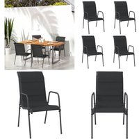 Vidaxl - Gartenstühle 4 Stk. Stahl und Textilene Schwarz - Gartensaßsessel - Gartenstühle Set - Stahleinrichtung - Outdoor Möbel - Balkonmöbel - Home Vidaxl - Gartenstühle 4 Stk. Stahl und Textilene Schwarz - Gartensaßsessel - Gartenstühle Set - Stahleinrichtung - Outdoor Möbel - Balkonmöbel - Home von VIDAXL