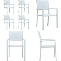 Gartenstühle 4 Stk. Weiß Kunststoff Rattan-Optik - Gartensessel - Gartenstühle - Kunststoffe Gartenmöbel - Outdoor Möbel - Balkonmöbel - Home & Living von VIDAXL