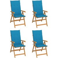 Vidaxl - Gartenstühle 4 Stk. mit Blauen Kissen Massivholz Teak Vidaxl - Gartenstühle 4 Stk. mit Blauen Kissen Massivholz Teak von VIDAXL