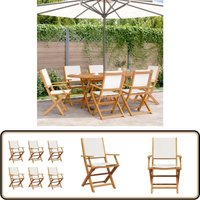 Vidaxl - Gartenstühle 6 Stk. Klappbar Cremeweiß Stoff und Massivholz - Gartensessel - Gartenmöbel - Klappstuhl - Esszimmerstuhl - Terrassentisch Vidaxl - Gartenstühle 6 Stk. Klappbar Cremeweiß Stoff und Massivholz - Gartensessel - Gartenmöbel - Klappstuhl - Esszimmerstuhl - Terrassentisch von VIDAXL