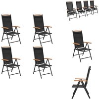 Vidaxl - Gartenstühle Klappbar 4 Stk. Aluminium und Textilene Schwarz - Gartensessel - Klappbarer Stuhl - Gartenmöbel - Balkonmöbel - Esszimmerstuhl Vidaxl - Gartenstühle Klappbar 4 Stk. Aluminium und Textilene Schwarz - Gartensessel - Klappbarer Stuhl - Gartenmöbel - Balkonmöbel - Esszimmerstuhl von VIDAXL