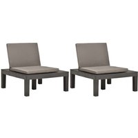Vidaxl - Gartenstühle mit Auflagen 2 Stk. Kunststoff Anthrazit von VIDAXL