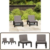 Vidaxl - Gartenstühle mit Auflagen 2 Stk. Kunststoff Grau - Gartensessel - Gartenmöbel - Loungesessel - Kunststoffe Sessel - Outdoor Möbel Vidaxl - Gartenstühle mit Auflagen 2 Stk. Kunststoff Grau - Gartensessel - Gartenmöbel - Loungesessel - Kunststoffe Sessel - Outdoor Möbel von VIDAXL
