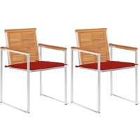 Vidaxl - Gartenstühle mit Kissen 2 Stk. Massivholz Akazie und Stahl Vidaxl - Gartenstühle mit Kissen 2 Stk. Massivholz Akazie und Stahl von VIDAXL