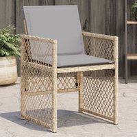 Vidaxl - Gartenstühle mit Kissen 4 Stk. Beigemischung Poly Rattan von VIDAXL