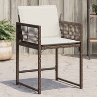 Vidaxl - Gartenstühle mit Kissen 4 Stk. Braun Poly Rattan 635425 von VIDAXL