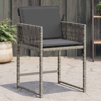 Vidaxl - Gartenstühle mit Kissen 4 Stk. Grau Poly Rattan 156322 von VIDAXL