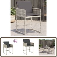 Vidaxl - Gartenstühle mit Kissen 4 Stk. Hellgrau Poly Rattan - Gartenstühle - Outdoor Möbel - Rattan Gartenmöbel - Gartenset - Esszimmergarnitur von VIDAXL