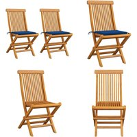 Vidaxl - Gartenstühle mit Königsblauen Kissen 2 Stk. Massivholz Teak - Gartenstühle - Teak Gartenmöbel - Holz Stühle - Esszimmerstühle - Outdoor Vidaxl - Gartenstühle mit Königsblauen Kissen 2 Stk. Massivholz Teak - Gartenstühle - Teak Gartenmöbel - Holz Stühle - Esszimmerstühle - Outdoor von VIDAXL