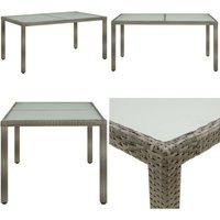 Gartentisch 150x90x75 cm Hartglas und Poly Rattan Grau - Gartentisch - Outdoortisch - Terrassenmöbel - Polyrattan Möbel - Gartenmöbel Set - Home & Gartentisch 150x90x75 cm Hartglas und Poly Rattan Grau - Gartentisch - Outdoortisch - Terrassenmöbel - Polyrattan Möbel - Gartenmöbel Set - Home & von VIDAXL