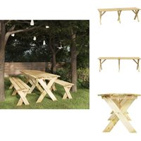 Gartentisch 220x73x70 cm Kiefernholz Imprägniert - Holztisch - Gartentisch - Terrassentisch - Kiefernholz - Gartenmöbel von VIDAXL