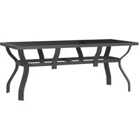 Gartentisch,Terrassentisch Grau und Schwarz 180x80x70 cm Stahl und Glas vidaXL von BONNEVIE