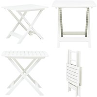 Gartentisch Klappbar Weiß 79 x 72 x 70 cm Kunststoff - Gartentisch - Klappbarer Tisch - Outdoor Tisch - Plastiktisch - Weißer Tisch - Home & Living von VIDAXL