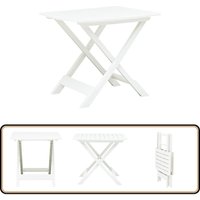 Gartentisch Klappbar Weiß 79 x 72 x 70 cm Kunststoff - Gartentisch - Klappbarer Tisch - Outdoor Tisch - Plastiktisch - Weißer Tisch von VIDAXL