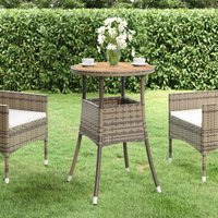 Gartentisch Ø60x75 cm Akazienholz und Poly Rattan Grau Vidaxl von VIDAXL