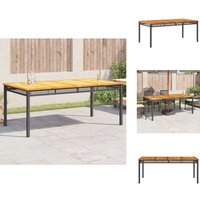 Gartentisch Schwarz 180x90x75 cm Poly Rattan Akazienholz - Gartentisch - Esstisch - Outdoor Tisch - Terrassenmöbel - Gartenmöbel Gartentisch Schwarz 180x90x75 cm Poly Rattan Akazienholz - Gartentisch - Esstisch - Outdoor Tisch - Terrassenmöbel - Gartenmöbel von VIDAXL