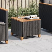 Gartentisch Schwarz 45x45x37 cm Poly Rattan Akazienholz Vidaxl Gartentisch Schwarz 45x45x37 cm Poly Rattan Akazienholz Vidaxl von VIDAXL