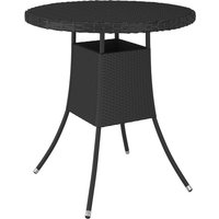 Gartentisch,Terrassentisch Schwarz 70x70x73 cm Poly Rattan vidaXL von BONNEVIE