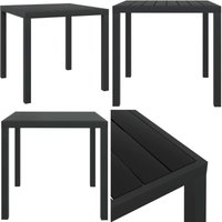 Vidaxl - Gartentisch Schwarz 80x80x74 cm Aluminium und wpc - Gartentisch - Außenbereich - Terrassenmöbel - Balkonmöbel - Aluminiumtisch - Home & von VIDAXL
