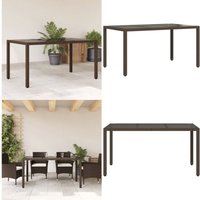 Gartentisch mit Glasplatte Braun 150x90x75 cm Poly Rattan - Gartentisch - Esstisch - Outdoortisch - Terrassenmöbel - Gartenmöbel - Home & Living von VIDAXL