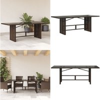 Gartentisch mit Glasplatte Braun 190x80x75 cm Poly Rattan - Vidaxl von VIDAXL