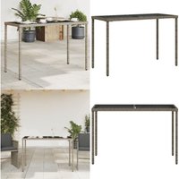 Gartentisch mit Glasplatte Grau 115x54x74 cm Poly Rattan - Gartentisch - Esstisch Outdoor - Terrassenmöbel - Gartenmöbel Set - PE-Rattan - Home & von VIDAXL