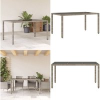 Gartentisch mit Glasplatte Grau 150x90x75 cm Poly Rattan - Gartentisch - Esstisch - Outdoortisch - Terrassenmöbel - Gartenmöbel - Home & Living Gartentisch mit Glasplatte Grau 150x90x75 cm Poly Rattan - Gartentisch - Esstisch - Outdoortisch - Terrassenmöbel - Gartenmöbel - Home & Living von VIDAXL