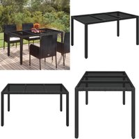 Vidaxl - Gartentisch mit Glasplatte Schwarz 150x90x75 cm Poly Rattan - Gartentisch - Outdoor Möbel - Esstisch - Balkonmöbel - Terrassenmöbel - Home & Vidaxl - Gartentisch mit Glasplatte Schwarz 150x90x75 cm Poly Rattan - Gartentisch - Outdoor Möbel - Esstisch - Balkonmöbel - Terrassenmöbel - Home & von VIDAXL