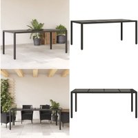 Gartentisch mit Glasplatte Schwarz 190x90x75 cm Poly Rattan - Gartentisch - Esstisch - Outdoortisch - Terrassenmöbel - Gartenmöbel - Home & Living Gartentisch mit Glasplatte Schwarz 190x90x75 cm Poly Rattan - Gartentisch - Esstisch - Outdoortisch - Terrassenmöbel - Gartenmöbel - Home & Living von VIDAXL