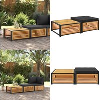Vidaxl - Gartentisch mit Hocker Massivholz Akazie - Esszimmerset - Gartenstuhl - Esstische - Holztisch - Outdoor Möbel - Home & Living von VIDAXL