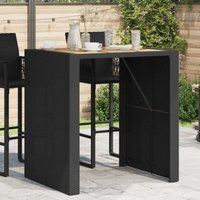 Garten-Bartisch mit Holzplatte Schwarz 105x80x110 cm Polyrattan - Vidaxl Garten-Bartisch mit Holzplatte Schwarz 105x80x110 cm Polyrattan - Vidaxl von VIDAXL