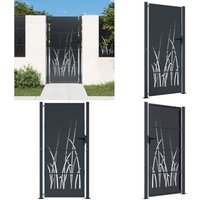 Vidaxl - Gartentor Anthrazit 105x180 cm Stahl Gras-Design - Gartentor - Metalltor - Stahltür - Zaun - Einfahrtstor - Home & Living von VIDAXL