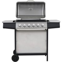 Gasgrill mit 6 Flammen Edelstahl Silbern vidaXL622251 von BONNEVIE