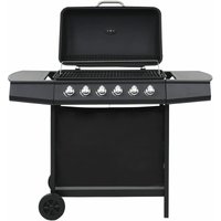 Gasgrill mit 6 Flammen Stahl Schwarz vidaXL709863 von BONNEVIE