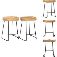 Vidaxl - Gavin Barhocker 2 Stk. Massivholz Mango - Retro Barstuhl - Mangoholz Barhocker - Industrieller Stil - Handgefertigter Stuhl - Wohnbereich von VIDAXL
