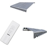 Vidaxl - Gelenkarmmarkise Motorisiert 400 cm Blau/Weiß - Markise - Gartensonnensegel - Sonnenschirm - Outdoor Dekoration - Terrassenüberdachung von VIDAXL